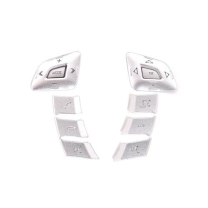 Silver Alloy Steering Wheel Button Sticker Trim for Jaguar XJL (2010–2019)