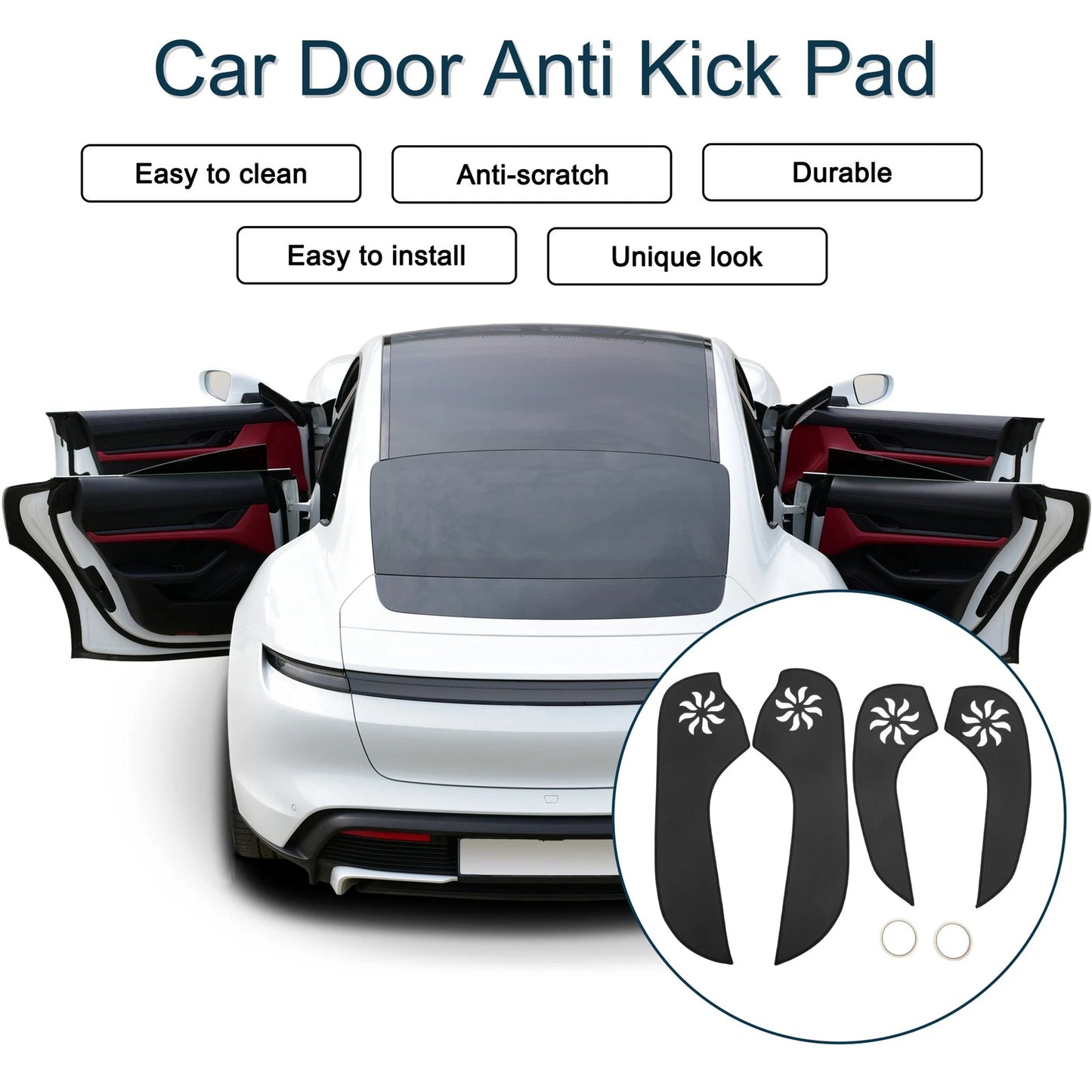 Car Door Anti Kick Pad Sticker Protector Black for Buick Regal (2009–2015)