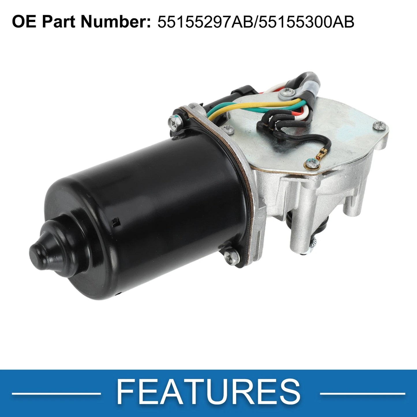 Windshield Wiper Motor for Jeep Cherokee 2000-2001 (2 x No. 55155297AB, 55155300AB)