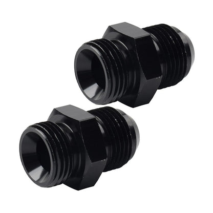2 x Black Aluminum AN10 Flare to 6AN ORB Male Fitting Adapter for Universal