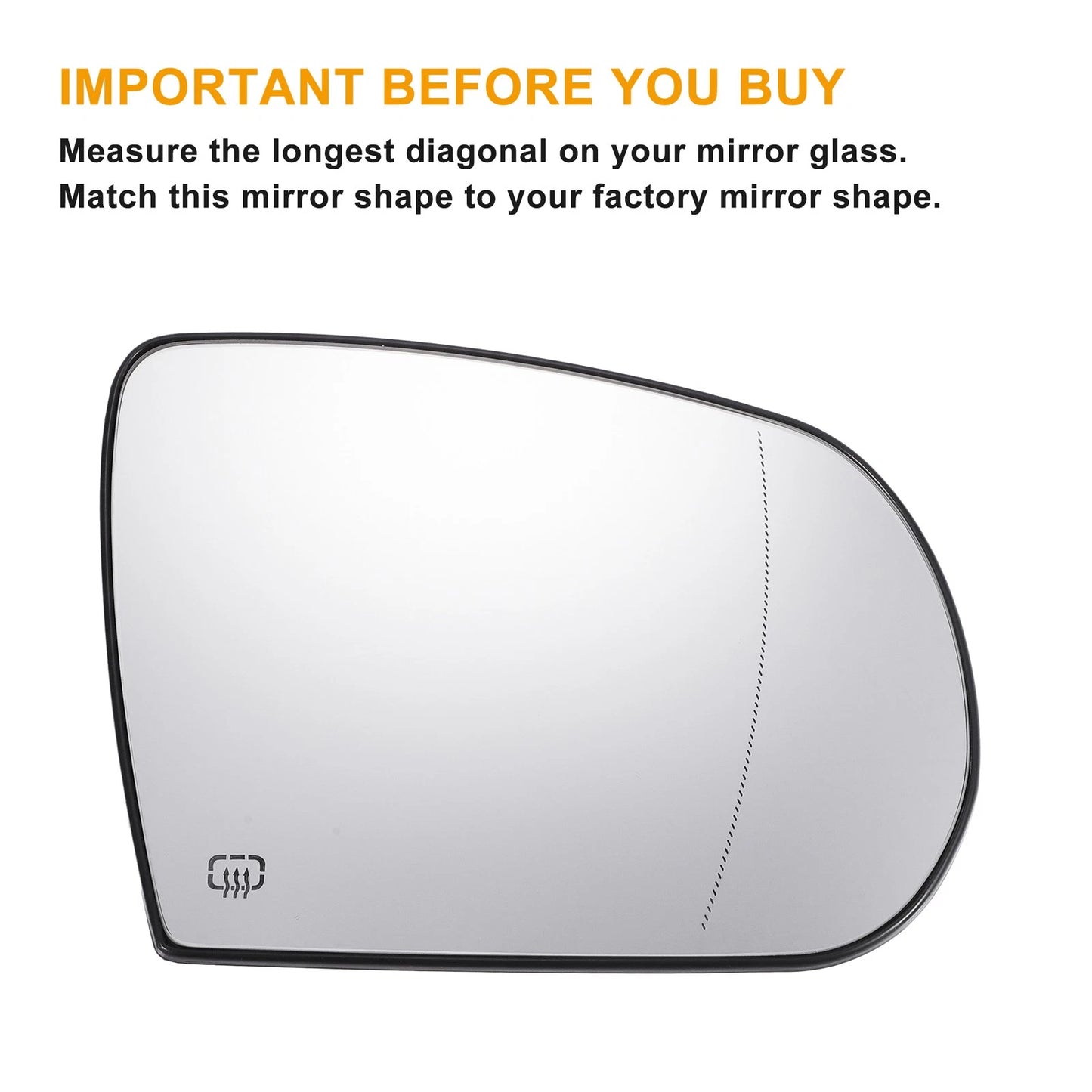 Left Right White Mirror Glass w/ Back Heated for Jeep Cherokee Compass (2011-2023)