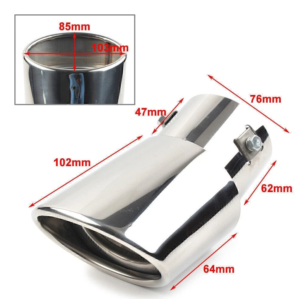 Stainless Steel Blue Curved Round Tail Muffler Tip for Car
