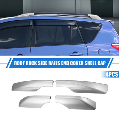 4 x Car Roof Rack Side Rails End Covers for Toyota RAV4 (2006-2012) Silver Tone