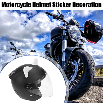2 x Motorcycle Cat Ears Style Stick On Helmet Decoration Accessories White TPU