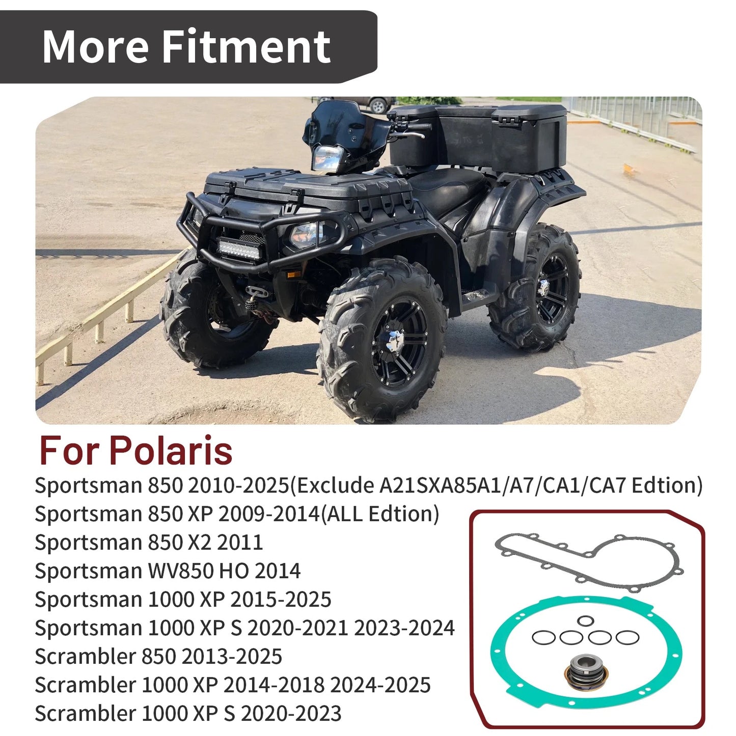 Water Pump Repair & Seal Gasket Kit for Polaris Sportsman X2 850 (2011–2014)