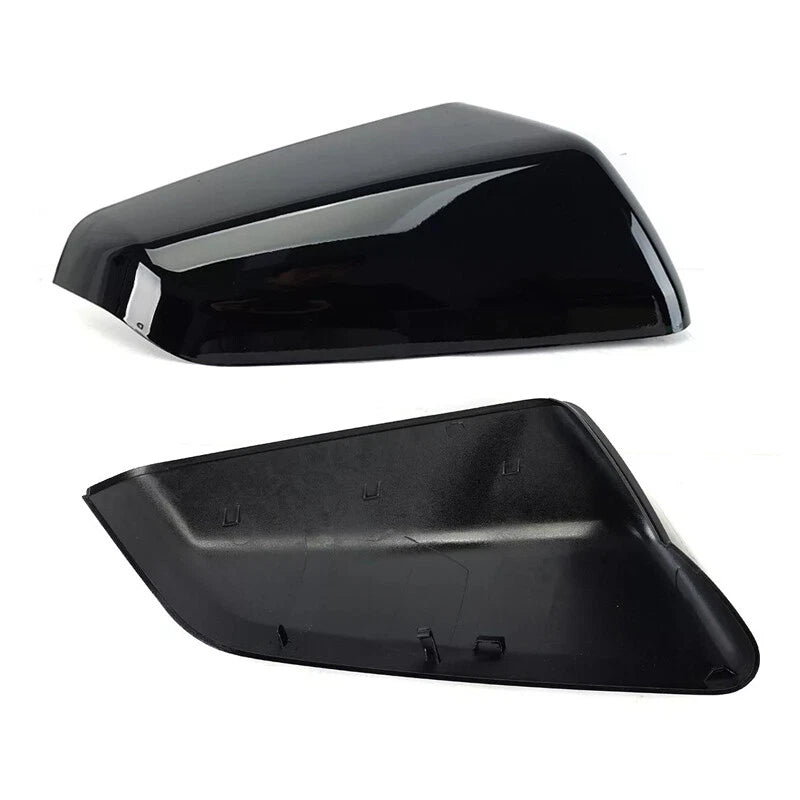 Heated Gloss Black Rearview Mirror Cover Cap for Chevy Equinox Terrain (2018-2023)