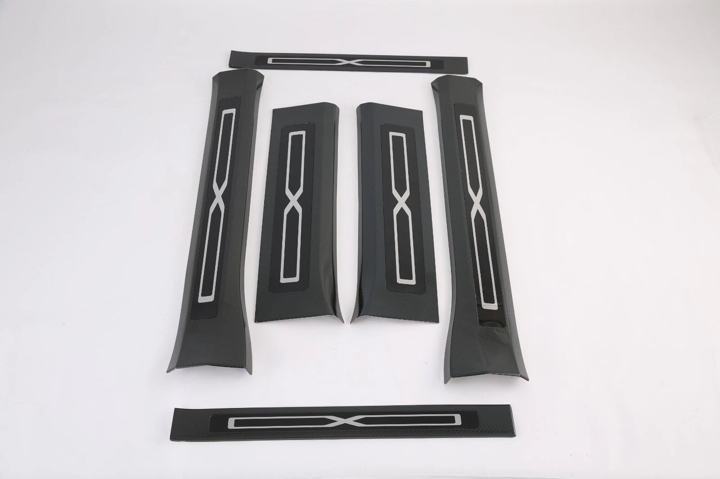 Carbon Fiber Door Sill Plate Guard Cover Trim for Tesla Model X (2017-2023)