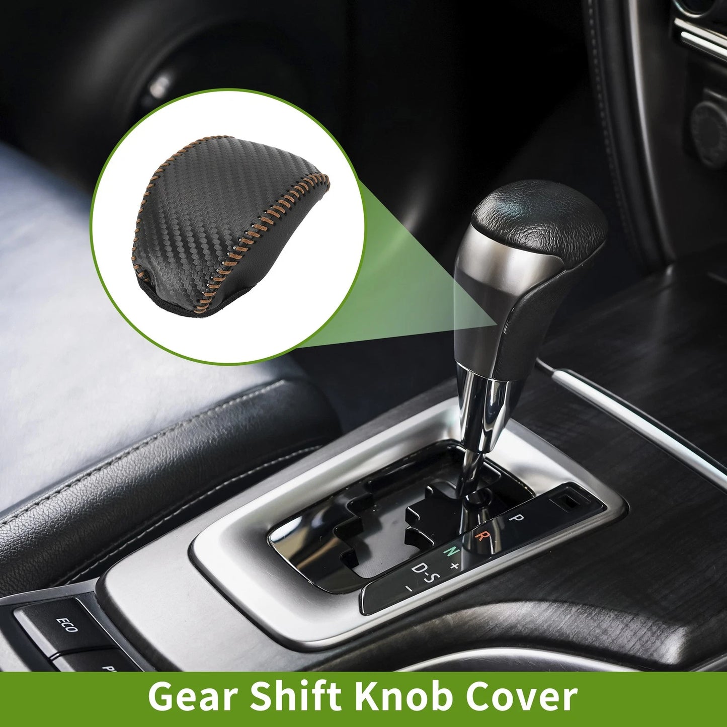 Black Carbon Fiber Gear Shift Knob Cover for Toyota RAV4 (2019-2024)