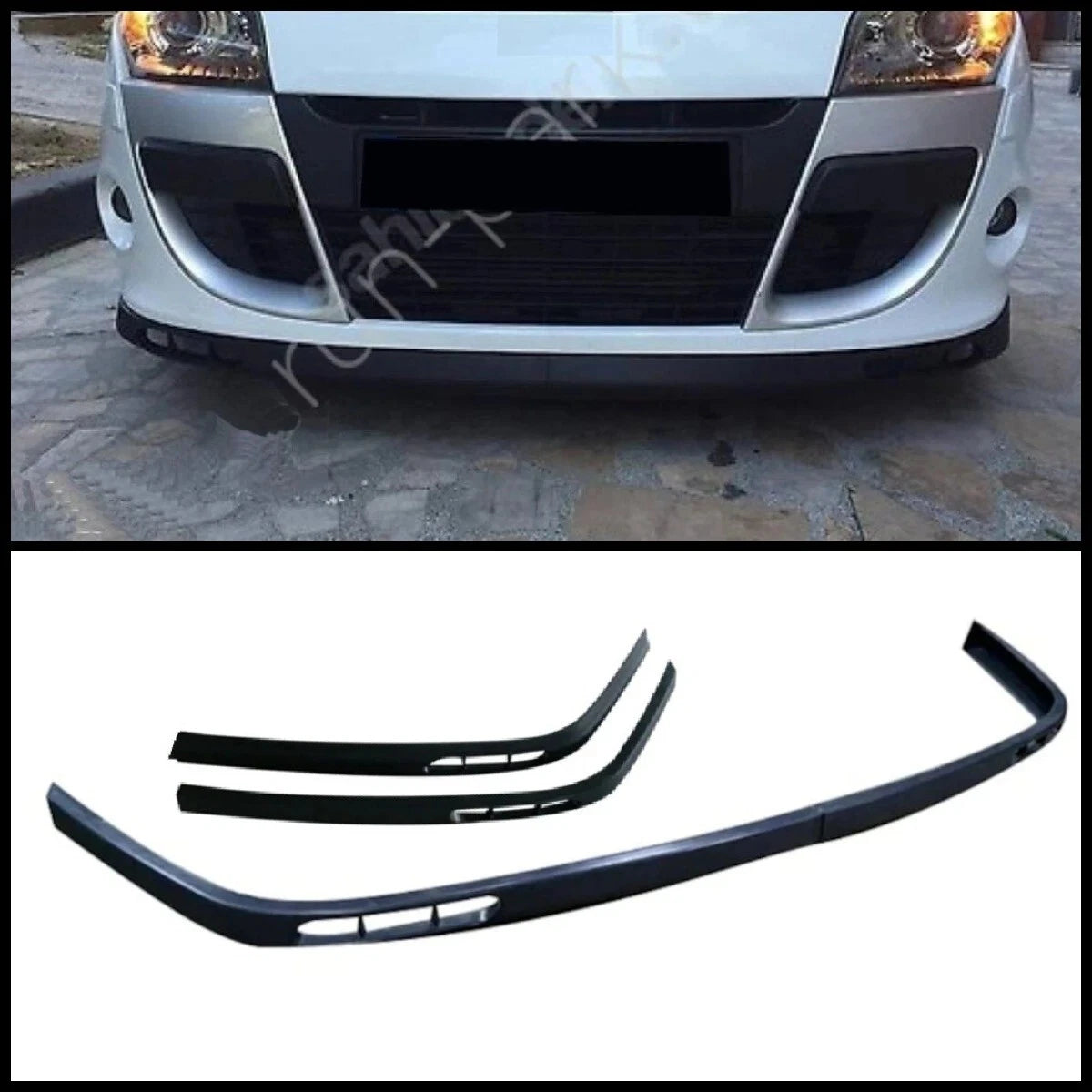 Front Bumper Splitter for Renault Megane Mk3 (2008-2016) 2 Piece Pcs