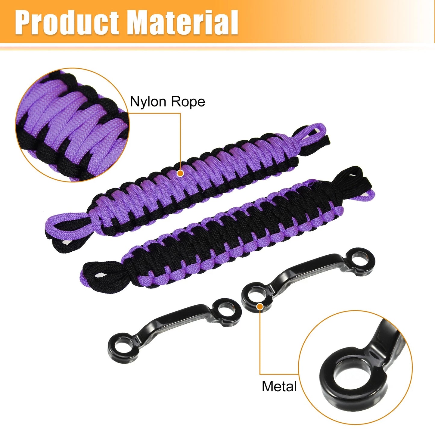 Car Door Limiting Straps  for Jeep Wrangler JK (2007-2018) Black Purple