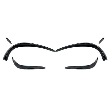 6 x Front Bumper Lip Spoiler Fins for Mercedes Benz C-Class W205 (2015-2018)