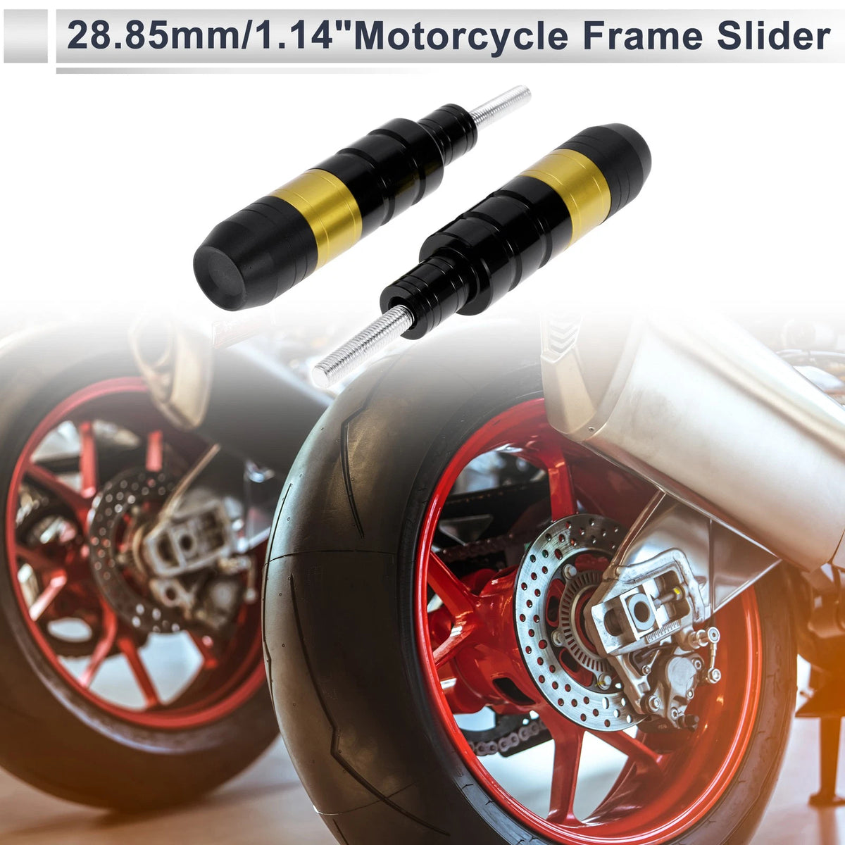 2 x 0.73 Aluminum Motorcycle Slider Frame Gold Tone for Motorcycle