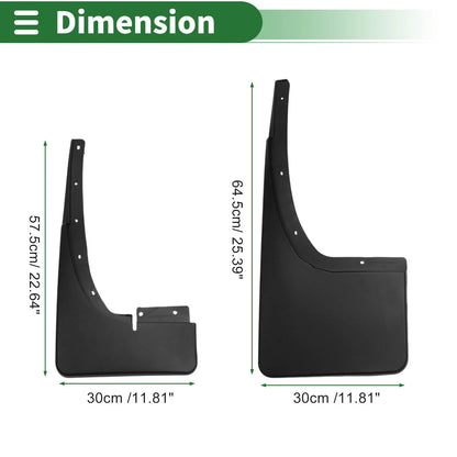 Mud Flaps Splash Guards for Ford Ranger T6/T7 2011-2018 with Mounts