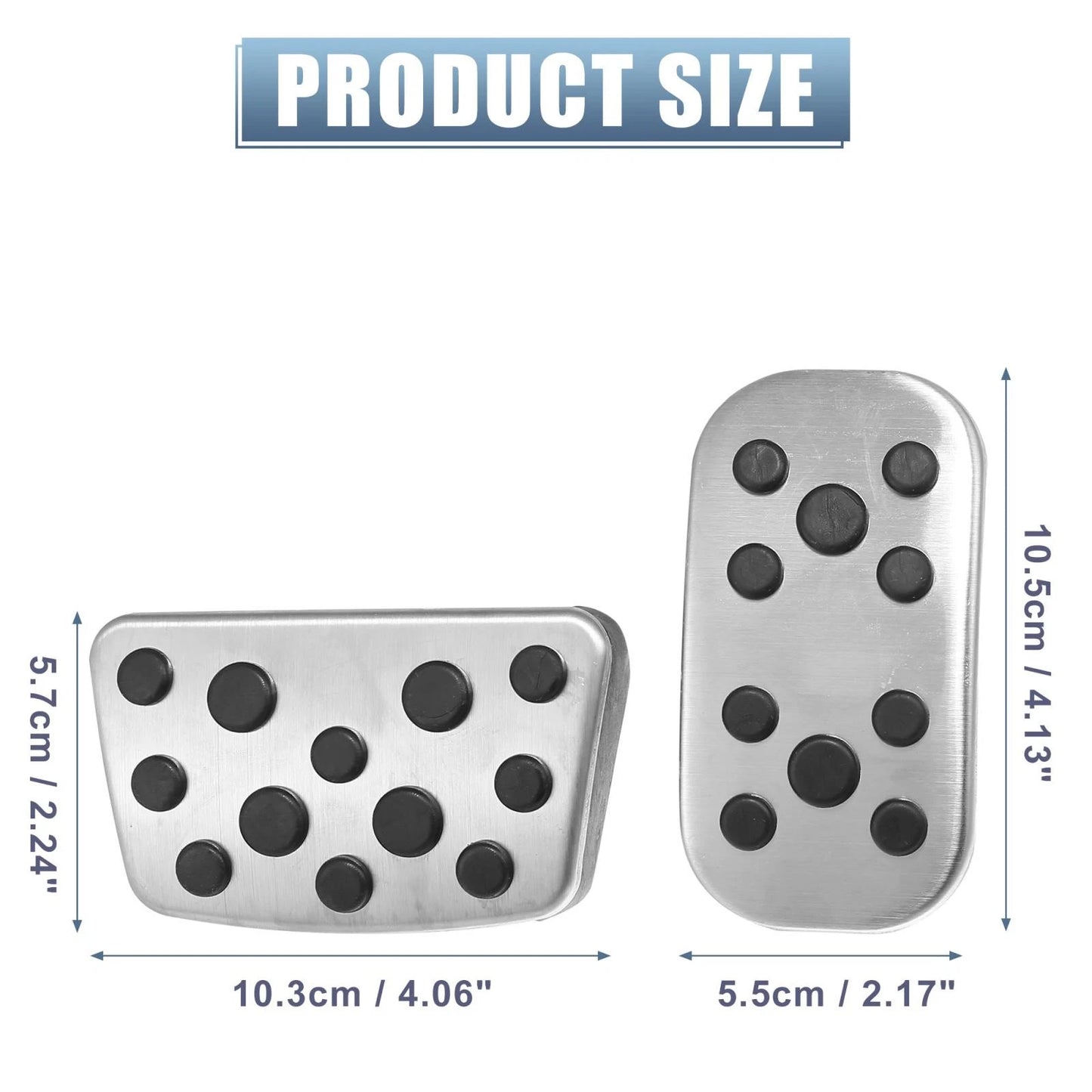 2 x Anti-Slip Aluminum Foot Pedal Covers for Toyota C-HR (2017-2023)