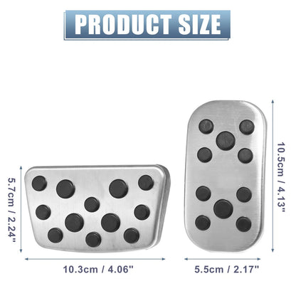2 x Anti-Slip Aluminum Foot Pedal Covers for Toyota C-HR (2017-2023)