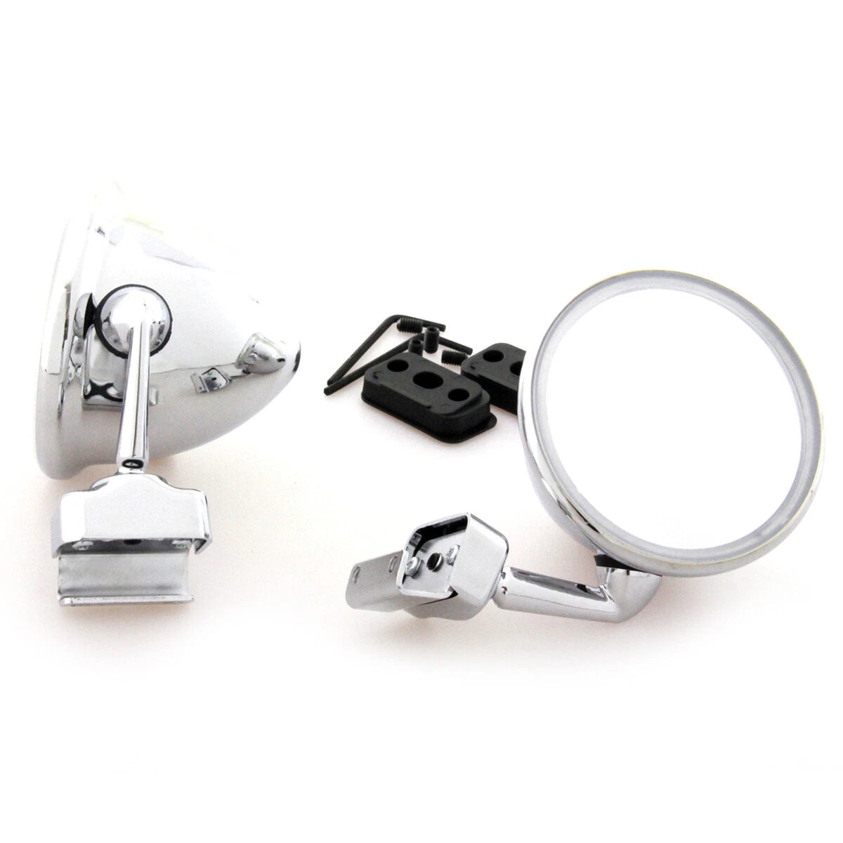4" Chrome Convex Door Mirrors for Fender Pair