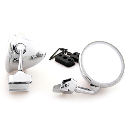 4" Chrome Convex Door Mirrors for Fender Pair