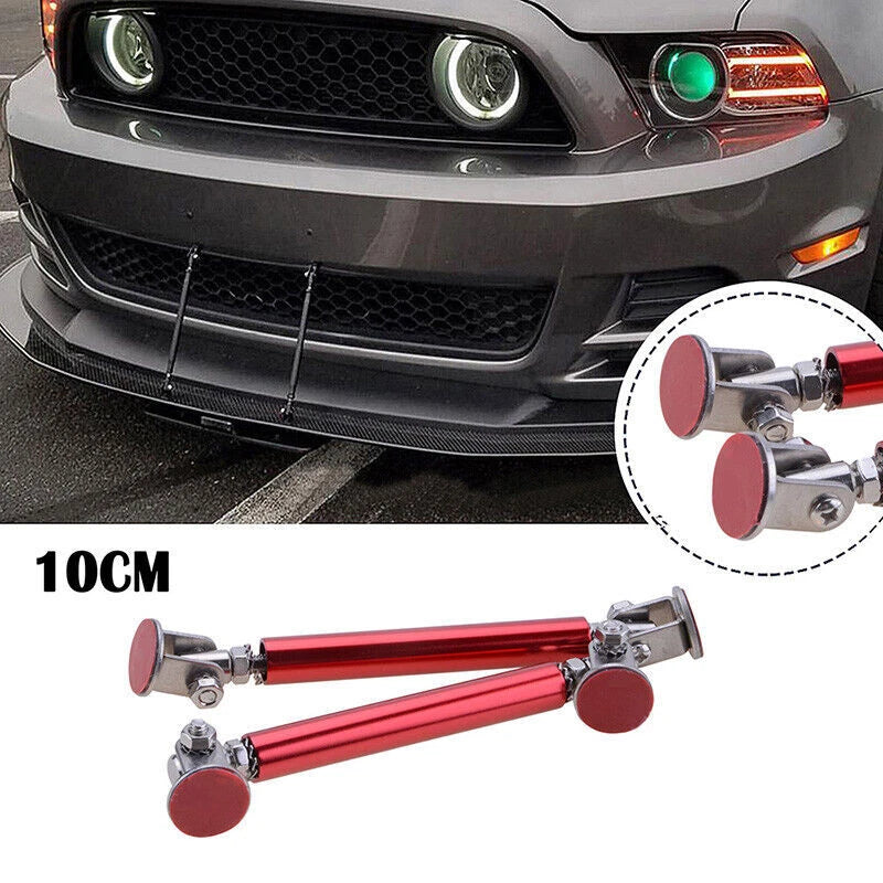 10CM Red Universal Car Front Bumper Lip Splitter Strut Tie Bar Support