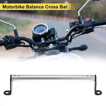 Motorcycle Balance Cross Bar Handlebars / 0.41" Hole Diameter / Silver Tone