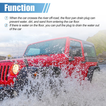 Floor Pan Drain Plugs for Jeep Wrangler JK JL 2014-2023 Rubber Oval 4 x Plugs