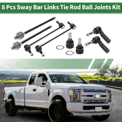 8pcs Front Suspension Kit Tie Rod Ends & Sway Bar Links for Ford Mustang