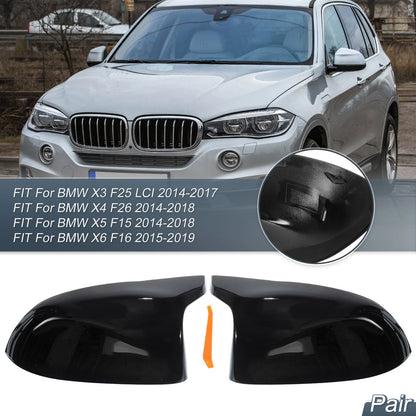 Gloss Black Door Mirror Cover Caps for BMW X3 F25, X4 F26, X5 F15, X6 F16