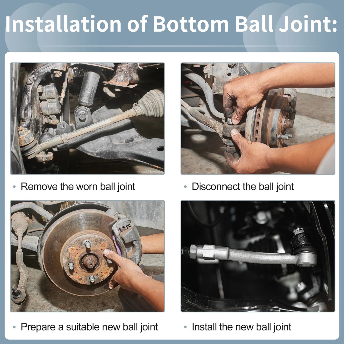 2 x Front Lower Ball Joints Kit for Honda Fit, Insight (2007-2020)