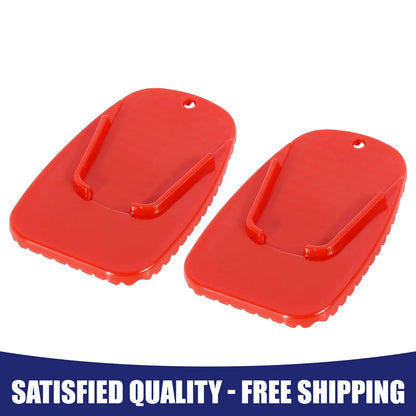 Pad / 2 x Kickstand Parking Stand Extension Pad Red for Motorcycle