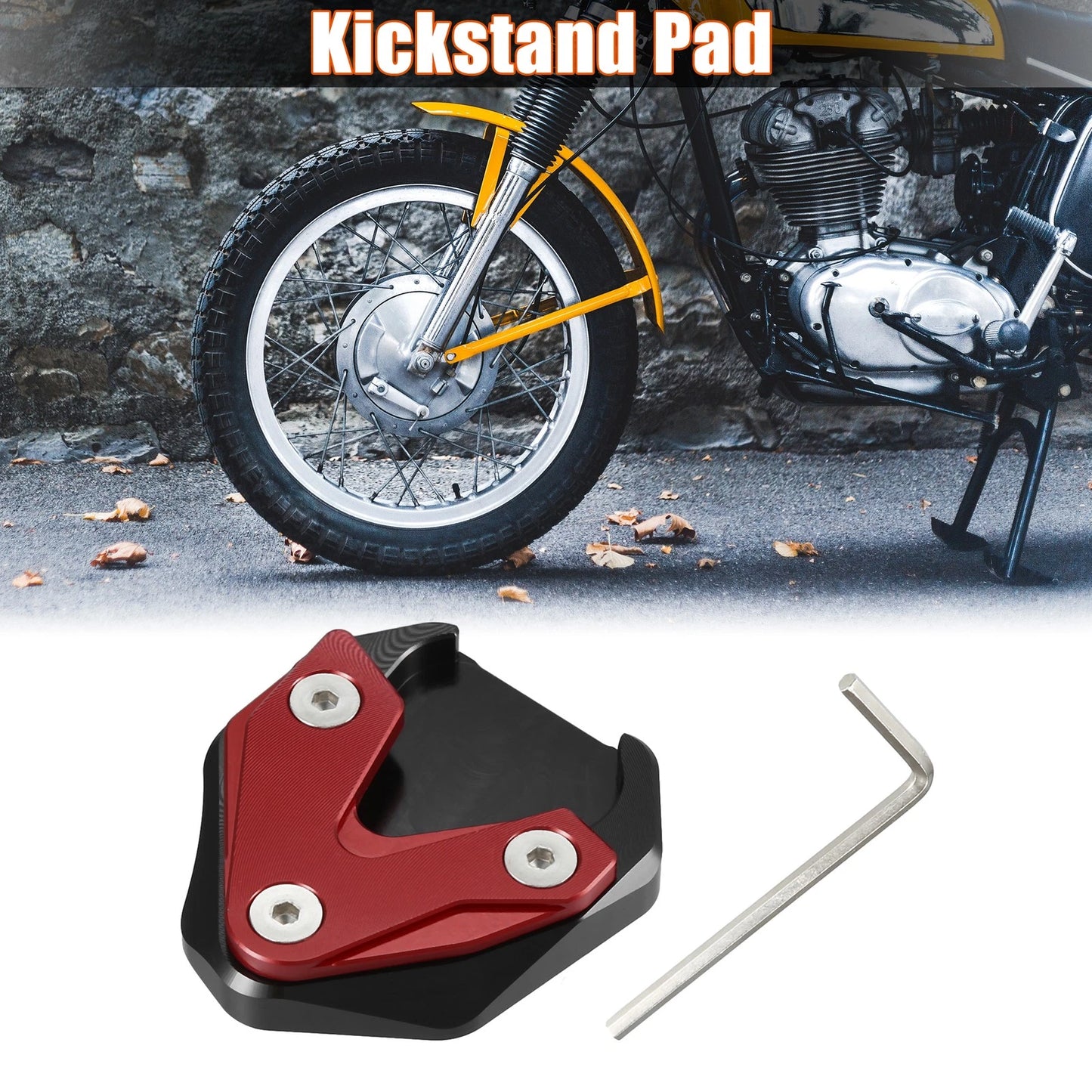 1 Set Motorcycle Kickstand Pad Side Stand Pad for HONDA CB1300 (2020–2023)