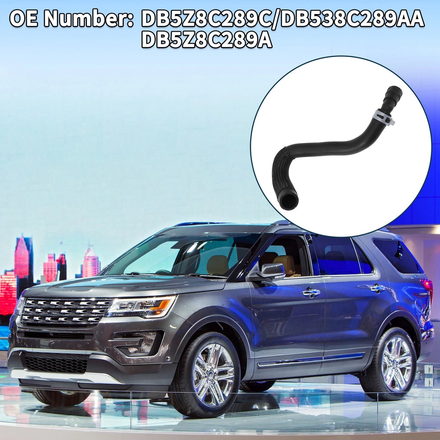 Radiator Hose Coolant Pipe for Ford Explorer 3.5L (2011-2021) - 1 x Rubber