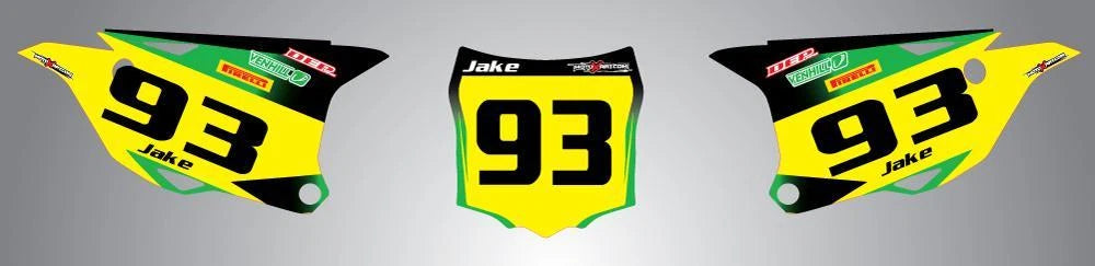 Custom Number Plates & Stickers for 2014 KX 100 Thunder Style