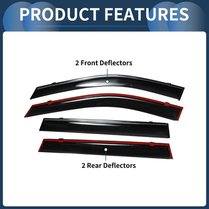 Window Deflectors for Toyota RAV4 Side Window Vent Visors Black 2019