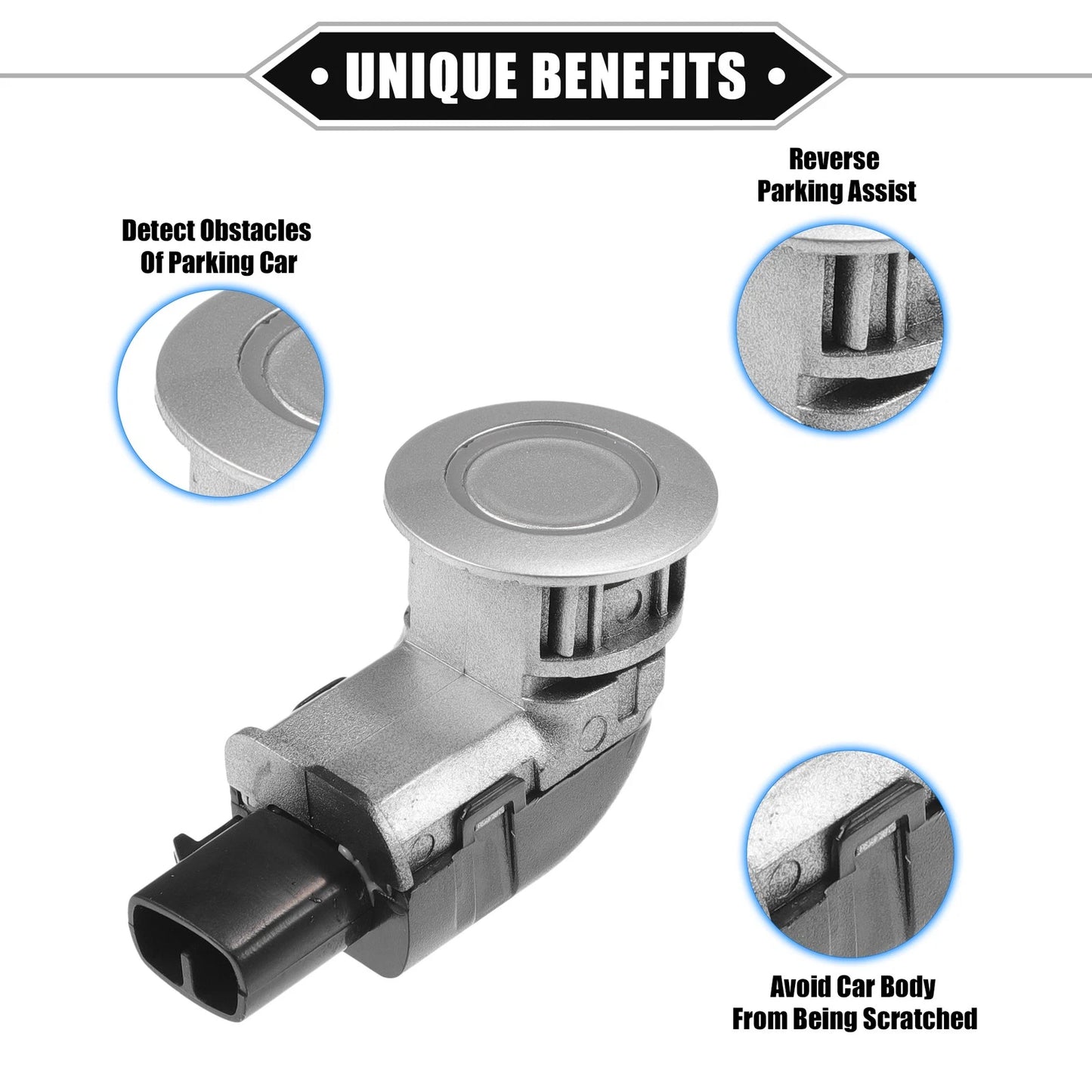 Reverse Parking Assist Sensor Durable ABS Silver Tone for Toyota