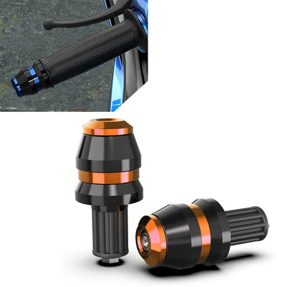 Universal 7/8" 22mm Handlebar Grips & Bar End Caps for Motorcycle - Orange