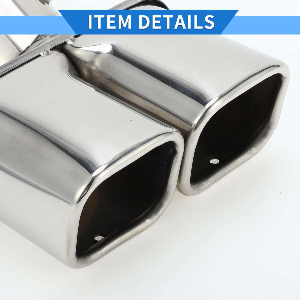Dual Exhaust Tip 2.4" Inlet for Toyota Raize (2020-2023) - Silver Tone