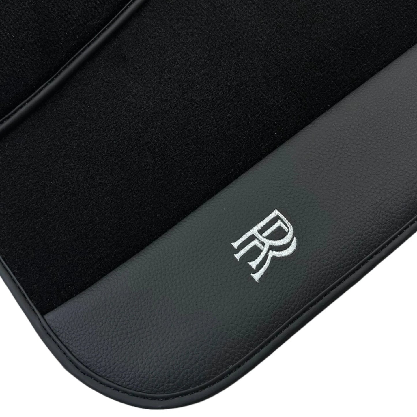 Black Floor Mats for Rolls Royce Wraith (2013-2023) - Leather by AutoWin