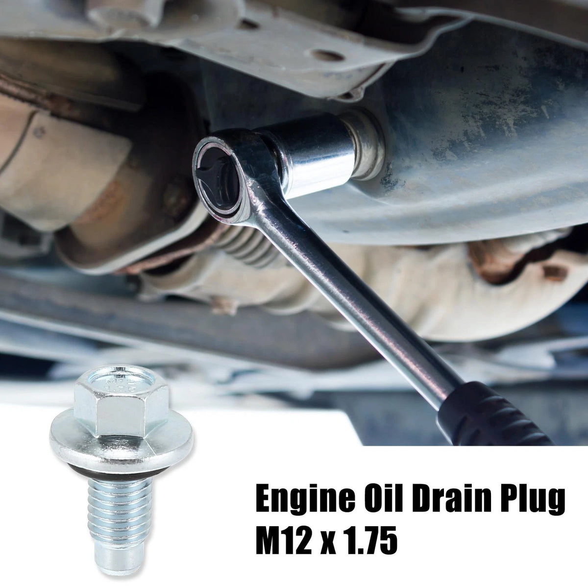 M12 x 1.75 Steel Engine Oil Drain Plug Screw with Seal Ring for Buick