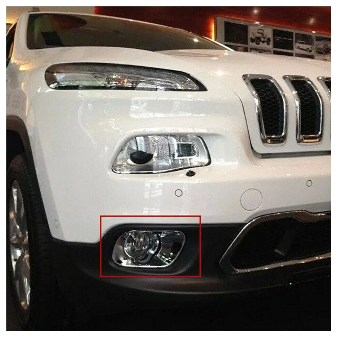 2 x Chrome Fog Light Bezel Covers for Jeep Patriot (2011-2016)