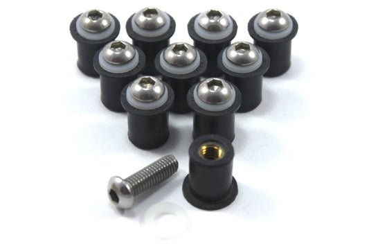 10x Well Nuts m6 for Ducati Fairing Rub Nut 13mm OD Stainless Bolts