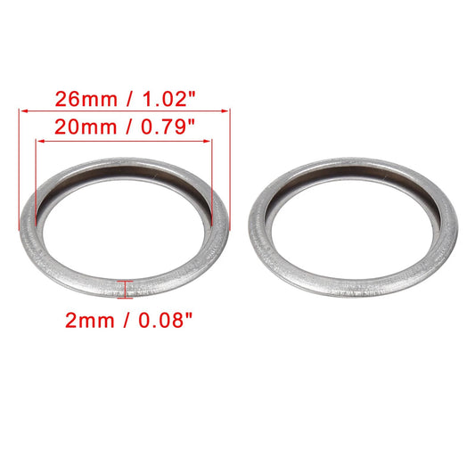 10 x M20 Silver Tone Oil Drain Plug Gaskets for Subaru (11126AA000)