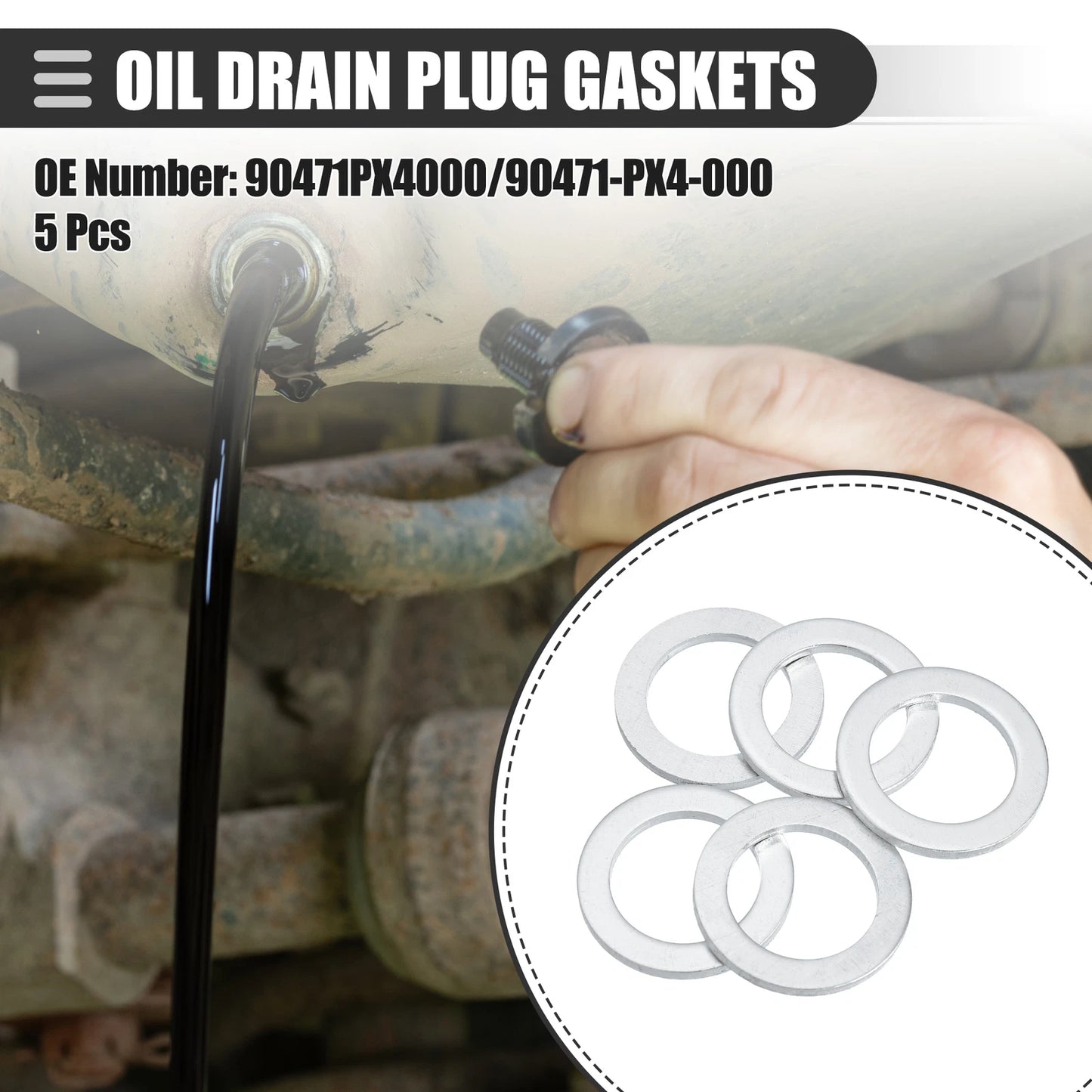 5 Pcs Oil Drain Plug Gaskets for Honda Element (2003-2011)