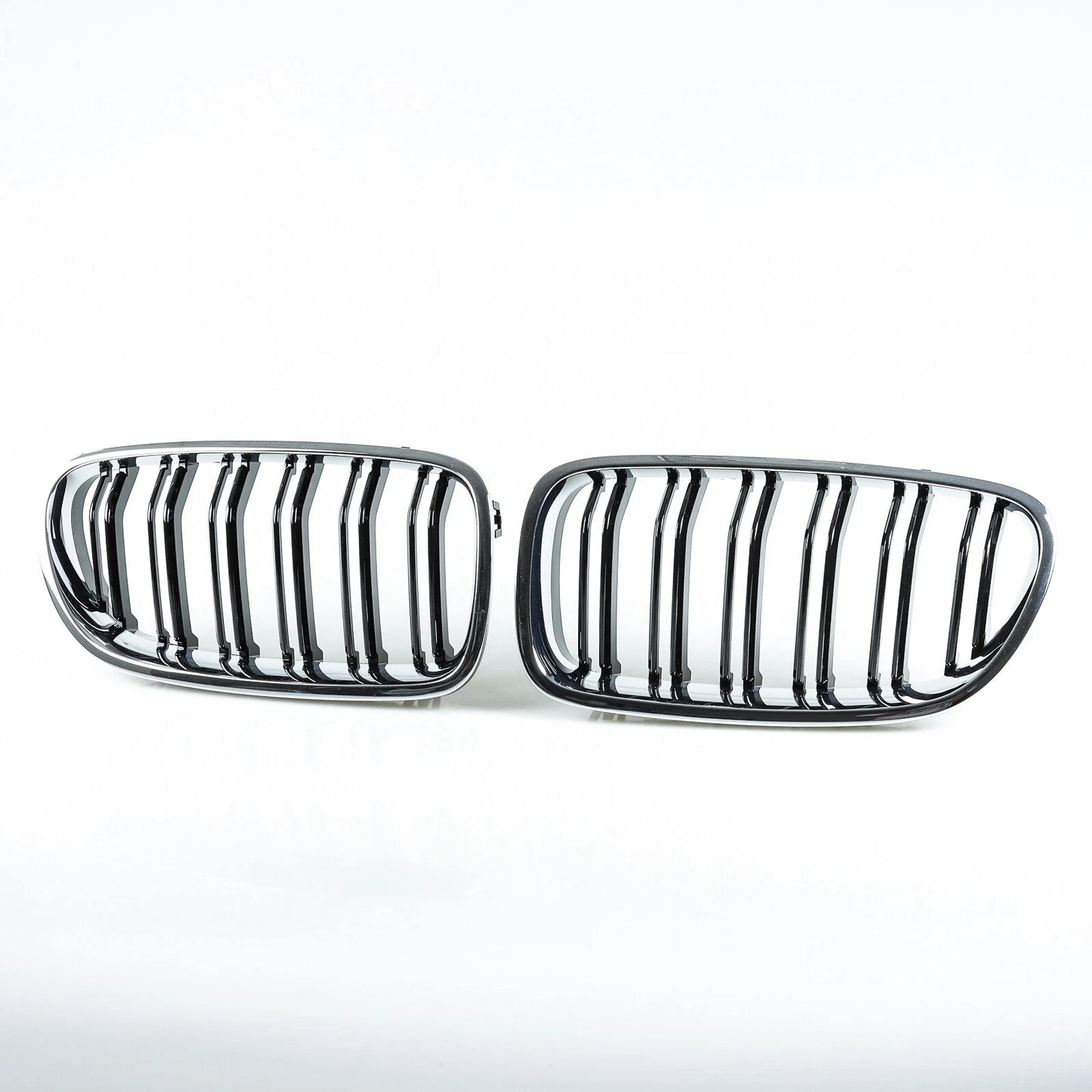 Double Rib Chrome & Black Front Kidney Grille for BMW F10 5 Series (2011-2017)