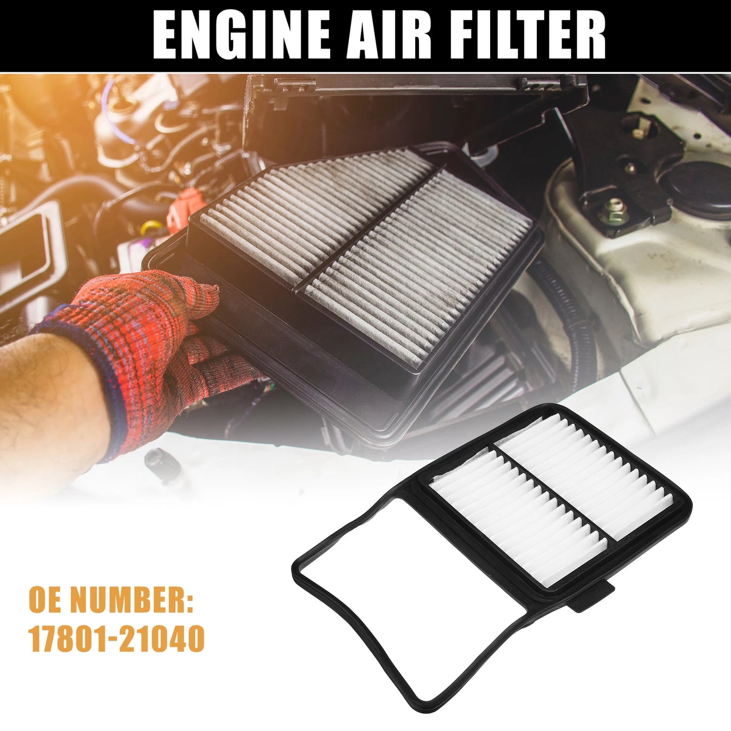 Engine Air Filter for Toyota Prius (2004-2008) - 2 x Black & White Filters