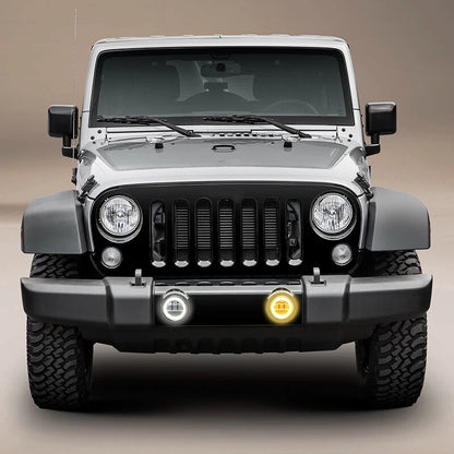 4" Round LED Fog Light Halo Driving Lamp Assembly for Jeep Wrangler JK TJ LJ