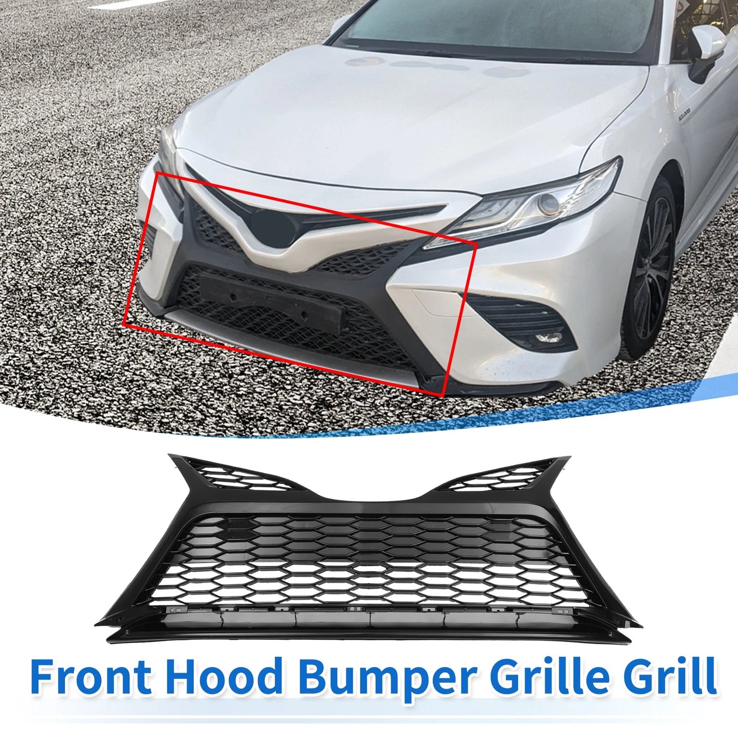 Front Lower Hood Bumper Grille Grill for Toyota Camry SE (2018–2020)