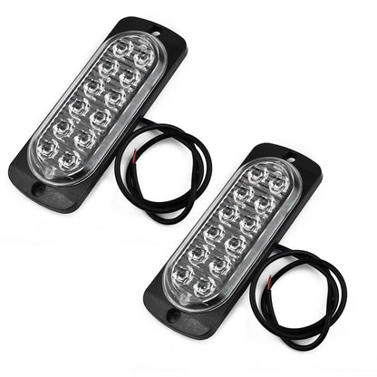 2 x Rear Red Fog 12Led Lamp Lights 12V To 24V for Truck Car/Van/Bus/Cab