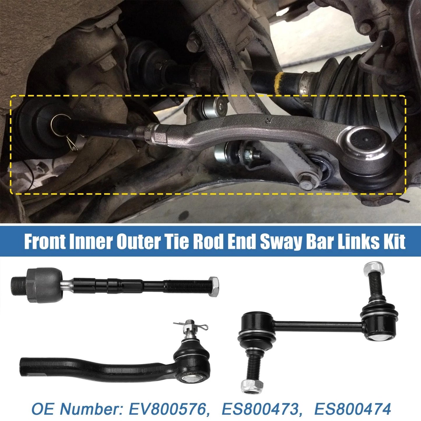 6pcs Tie Rod End Links & Sway Bar Link for Lincoln MKX (2007-2015)