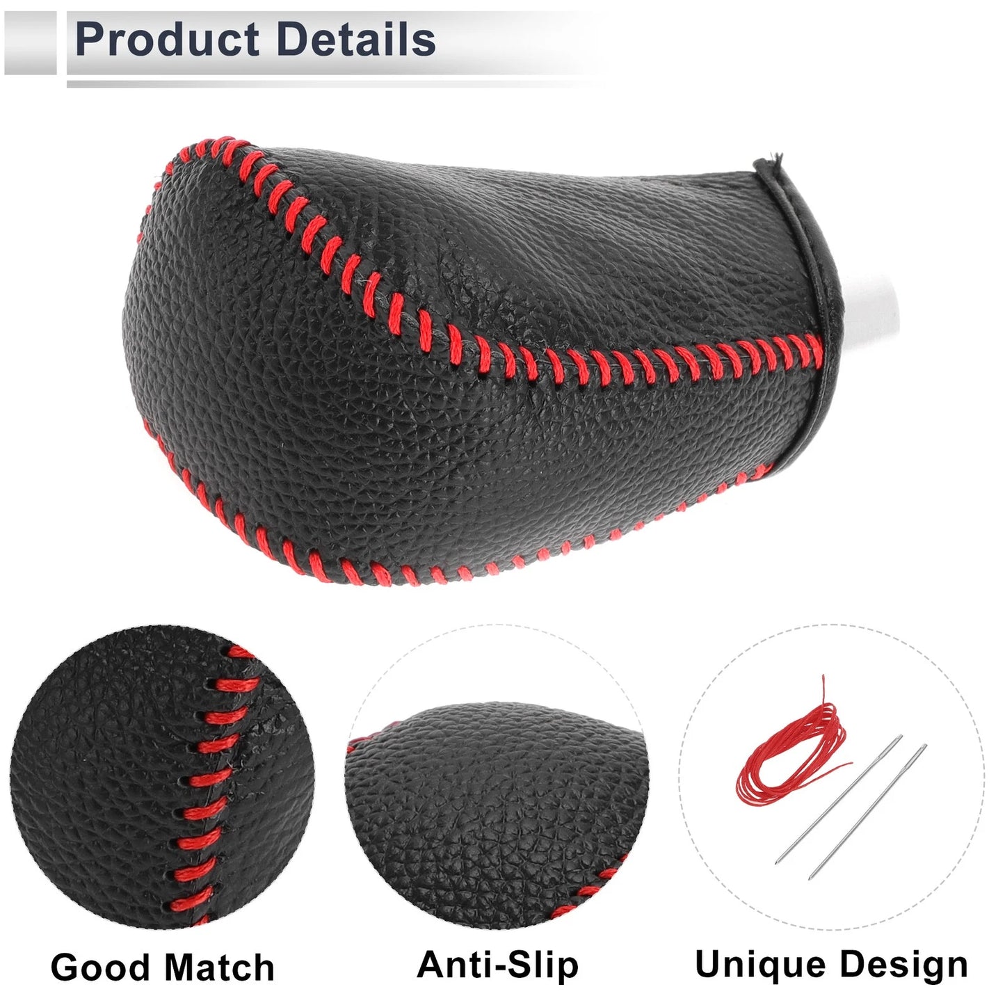 Gear Shift Knob Cover for Toyota Corolla 2009-2013 Pebbled Black Red