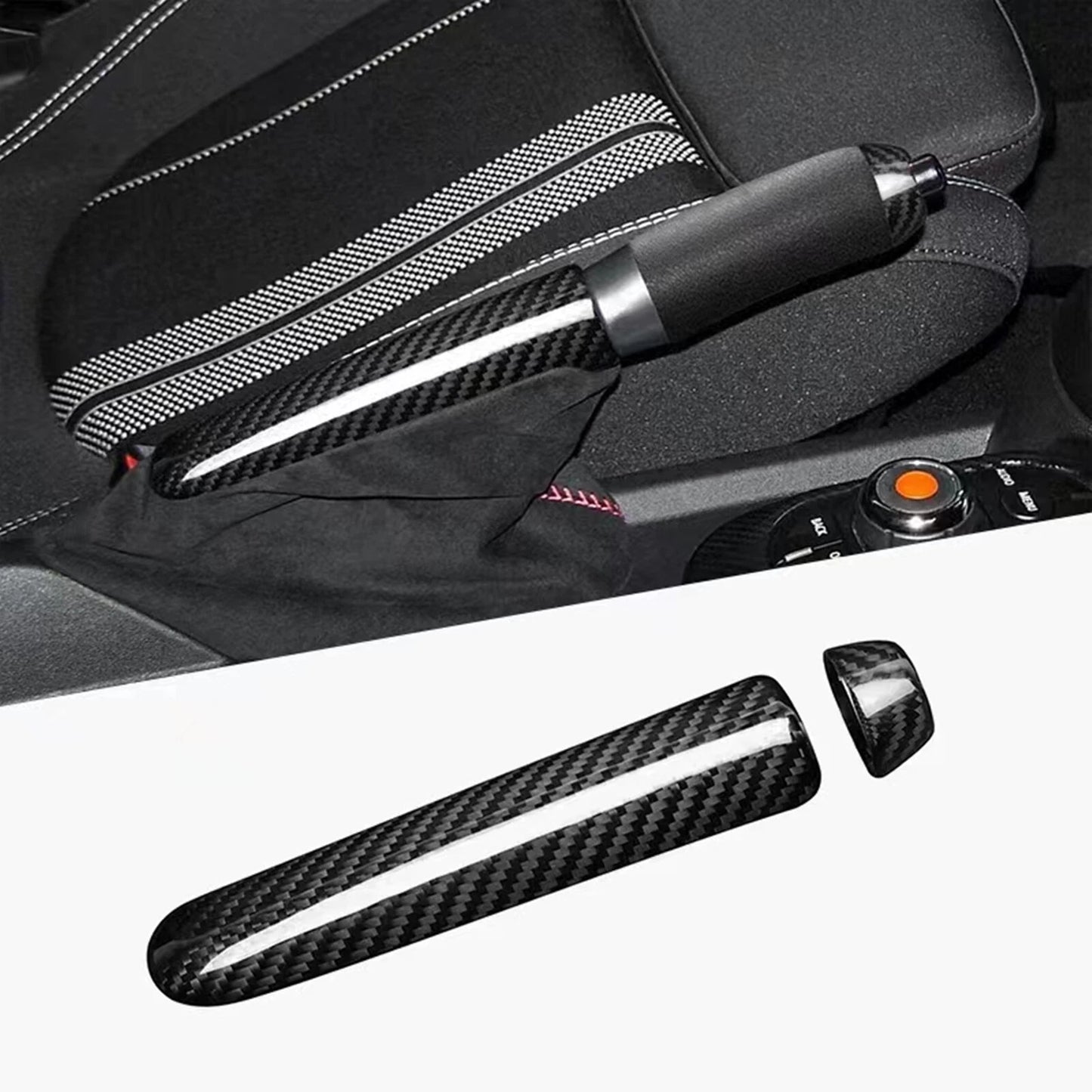 Black Carbon Fiber Gear Shift Knob Cover for Mini Cooper F55 F56 F57 (2014-2022)