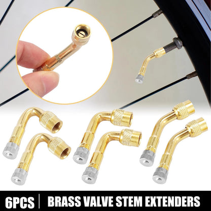 Valve Stem Extenders Adapter / 6pcs 45 90 135 Degree / for Car Motorcycle